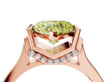 Rose gold Fancy Yellow Heart Cut Brilliant Solitaire Diamond Ring with Channel Set Band and Bar Prong Setting_4