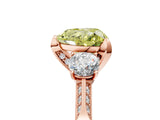 Rose gold Fancy Yellow Heart Cut Brilliant Three-Stone Diamond Ring with Pavé Band and Four-Prong Setting_8