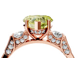 Rose gold Fancy Yellow Heart Cut Brilliant Three-Stone Pave Band with Four-Prong Setting_4