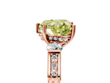 Rose gold Fancy Yellow Heart Cut Brilliant Three-Stone Pave Band with Four-Prong Setting_5