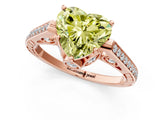 Rose gold Fancy Yellow Heart  Cut Cathedral Pave Diamond Engagement Ring with Six-Prong Setting_33
