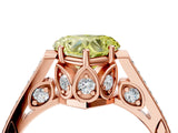 Rose gold Fancy Yellow Heart  Cut Cathedral Pave Diamond Engagement Ring with Six-Prong Setting_36