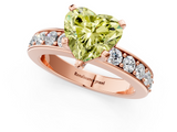 Rose gold Fancy Yellow Heart  Cut Channel Set Diamond Engagement Ring with Four-Prong Setting_205