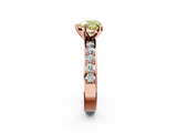 Rose gold Fancy Yellow Heart  Cut Channel Set Diamond Engagement Ring with Four-Prong Setting_206