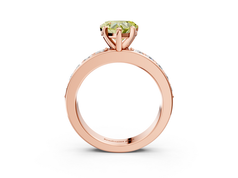 Rose gold Fancy Yellow Heart  Cut Channel Set Diamond Engagement Ring with Four-Prong Setting_207