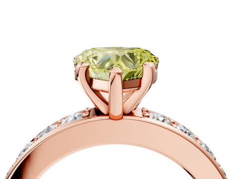 Rose gold Fancy Yellow Heart  Cut Channel Set Diamond Engagement Ring with Four-Prong Setting_208