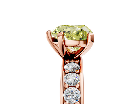 Rose gold Fancy Yellow Heart  Cut Channel Set Diamond Engagement Ring with Four-Prong Setting_209