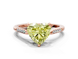 Rose gold Fancy Yellow Heart  Cut Channel Set Solitaire Engagement Ring with Four-Prong Setting_256