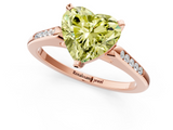 Rose gold Fancy Yellow Heart  Cut Channel Set Solitaire Engagement Ring with Four-Prong Setting_257