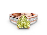 Rose gold Fancy Yellow Heart  Cut Channel Set Solitaire Engagement Ring with Prong Setting_20