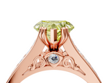 Rose gold Fancy Yellow Heart  Cut Channel Set Solitaire Engagement Ring with Prong Setting_24