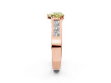Rose gold Fancy Yellow Heart Cut Cut Channel Set Solitaire Ring with Four-Prong Setting_2