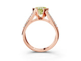 Rose gold Fancy Yellow Heart Cut Cut Diamond Channel Set Pave Band with Tension Prong Setting_3