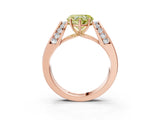 Rose gold Fancy Yellow Heart Cut Cut Diamond Channel Set Solitaire Ring with Four-Prong Setting_3
