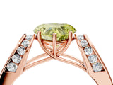 Rose gold Fancy Yellow Heart Cut Cut Diamond Channel Set Solitaire Ring with Four-Prong Setting_4