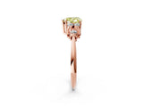 Rose gold Fancy Yellow Heart Cut Cut Diamond Cluster Ring with Solitaire Band and Four-Prong Setting_14