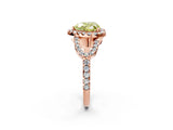 Rose gold Fancy Yellow Heart Cut Cut Diamond Halo Engagement Ring with Open Split Pavé Band_2