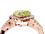 Rose gold Fancy Yellow Heart Cut Cut Diamond Halo Engagement Ring with Open Split Pavé Band_4
