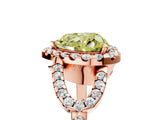 Rose gold Fancy Yellow Heart Cut Cut Diamond Halo Engagement Ring with Open Split Pavé Band_5