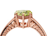 Rose gold Fancy Yellow Heart Cut Cut Diamond Milgrain Pave Band Four-Prong Setting Ring_7