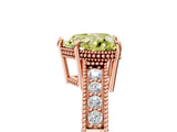 Rose gold Fancy Yellow Heart Cut Cut Diamond Milgrain Pave Band Four-Prong Setting Ring_8