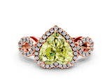 Rose gold Fancy Yellow Heart Cut Cut Halo Diamond Infinity Band with Four-Prong Setting