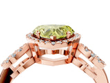 Rose gold Fancy Yellow Heart Cut Cut Halo Diamond Infinity Band with Four-Prong Setting_4