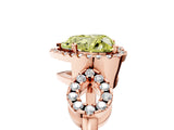 Rose gold Fancy Yellow Heart Cut Cut Halo Diamond Infinity Band with Four-Prong Setting_5