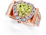 Rose gold Fancy Yellow Heart Cut Cut Halo Split Shank Prong Set Ring_1