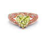 Rose gold Fancy Yellow Heart Cut Cut Milgrain Pave Diamond Engagement Ring with Four-Prong Setting_3