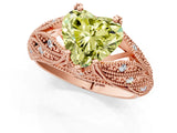 Rose gold Fancy Yellow Heart Cut Cut Milgrain Pave Diamond Engagement Ring with Four-Prong Setting_4
