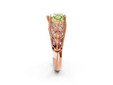 Rose gold Fancy Yellow Heart Cut Cut Milgrain Pave Diamond Engagement Ring with Four-Prong Setting_5