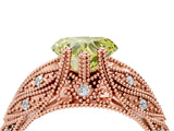 Rose gold Fancy Yellow Heart Cut Cut Milgrain Pave Diamond Engagement Ring with Four-Prong Setting_7
