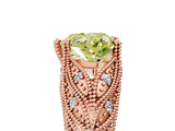 Rose gold Fancy Yellow Heart Cut Cut Milgrain Pave Diamond Engagement Ring with Four-Prong Setting_8