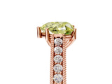 Rose gold Fancy Yellow Heart Cut Cut Pave Band Milgrain Solitaire Ring_5