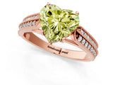 Rose gold Fancy Yellow Heart Cut Cut Pave Split Shank Engagement Ring with Four-Prong Setting_1