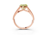 Rose gold Fancy Yellow Heart Cut Cut Pave Split Shank Engagement Ring with Four-Prong Setting_3