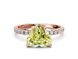 Rose gold Fancy Yellow Heart Cut Diamond Brilliant Solitaire Ring with Pavé Band and Four-Prong Setting_12