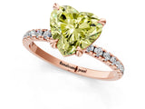 Rose gold Fancy Yellow Heart Cut Diamond Brilliant Solitaire Ring with Pavé Band and Four-Prong Setting_13