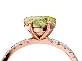 Rose gold Fancy Yellow Heart Cut Diamond Brilliant Solitaire Ring with Pavé Band and Four-Prong Setting_16