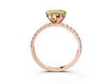 Rose gold Fancy Yellow Heart Cut Diamond Brilliant Solitaire Ring with Pavé Band and Four-Prong Setting_3