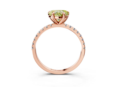 Rose gold Fancy Yellow Heart Cut Diamond Brilliant Solitaire Ring with Pavé Band and Four-Prong Setting_3