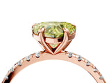 Rose gold Fancy Yellow Heart Cut Diamond Brilliant Solitaire Ring with Pavé Band and Four-Prong Setting_4