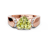 Rose gold Fancy Yellow Heart Cut Diamond Channel Set Solitaire Ring with Four-Prong Setting_12