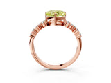 Rose gold Fancy Yellow Heart Cut Diamond Cluster Pavé Band with Four-Prong Setting_15