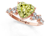 Rose gold Fancy Yellow Heart Cut Diamond Cluster Pavé Band with Four-Prong Setting_4