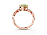 Rose gold Fancy Yellow Heart Cut Diamond Cluster Pavé Band with Four-Prong Setting_6