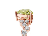 Rose gold Fancy Yellow Heart Cut Diamond Cluster Pavé Band with Four-Prong Setting_8