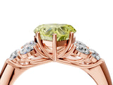 Rose gold Fancy Yellow Heart  Cut Diamond Cluster Ring with Round Accent Stones and Prong Setting on a Classic Band_53