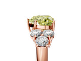 Rose gold Fancy Yellow Heart  Cut Diamond Cluster Ring with Round Accent Stones and Prong Setting on a Classic Band_54